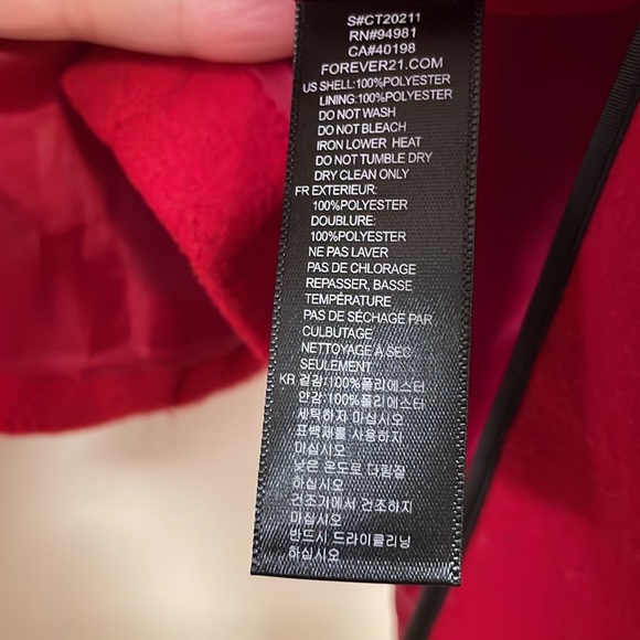 Forever 21 Red Double Breasted Pea Coat - Picture 6 of 8